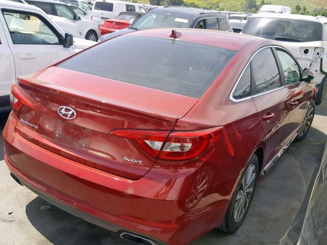 5NPE34AF0FH231953 - 2015 HYUNDAI SONATA SPO RED photo 4