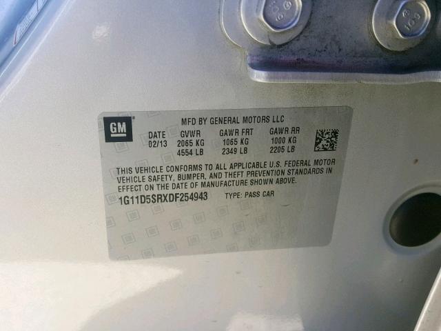 1G11D5SRXDF254943 - 2013 CHEVROLET MALIBU 1LT 红色 照片 10