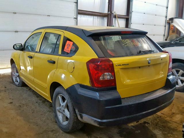 1B3HB28C47D552094 - 2007 DODGE CALIBER YELLOW photo 3