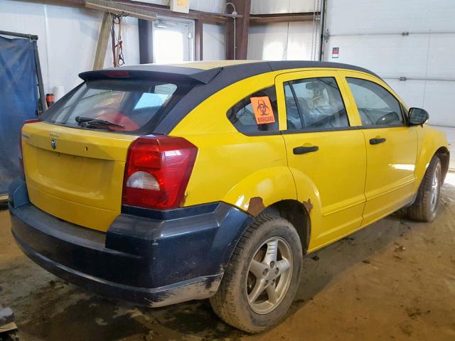 1B3HB28C47D552094 - 2007 DODGE CALIBER YELLOW photo 4