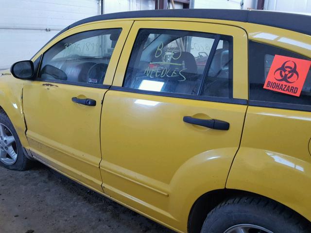 1B3HB28C47D552094 - 2007 DODGE CALIBER YELLOW photo 9