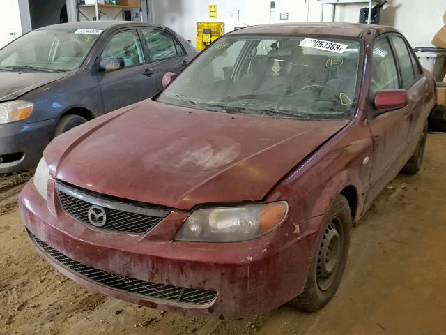 JM1BJ225630140312 - 2003 MAZDA PROTEGE DX MAROON photo 2