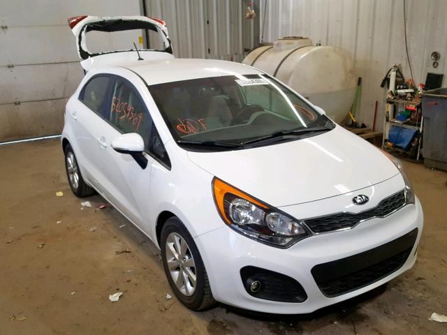 KNADN5A35E6333627 - 2014 KIA RIO EX WHITE photo 1