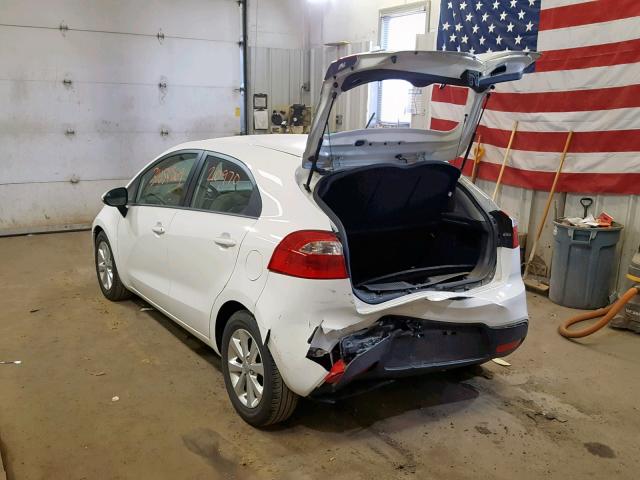 KNADN5A35E6333627 - 2014 KIA RIO EX WHITE photo 3