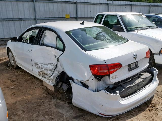 3VW2K7AJ1FM280307 - 2015 VOLKSWAGEN JETTA BASE WHITE photo 3
