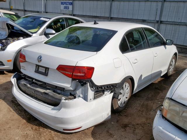 3VW2K7AJ1FM280307 - 2015 VOLKSWAGEN JETTA BASE WHITE photo 4