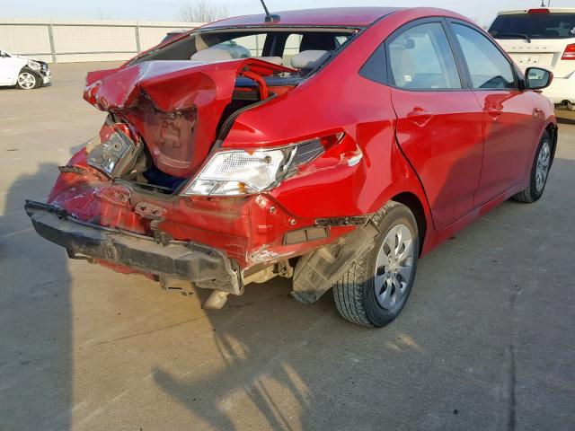 KMHCT4AEXHU167181 - 2017 HYUNDAI ACCENT SE RED photo 4