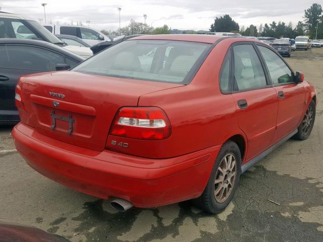 YV1VS27514F040646 - 2004 VOLVO S40 1.9T RED photo 4