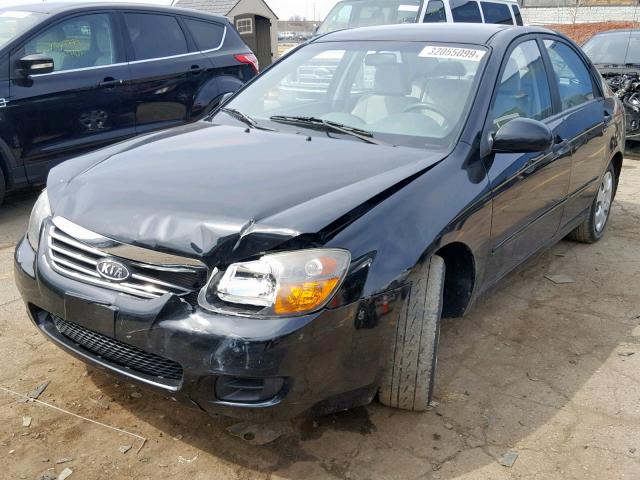 KNAFE221695630762 - 2009 KIA SPECTRA EX BLACK photo 2