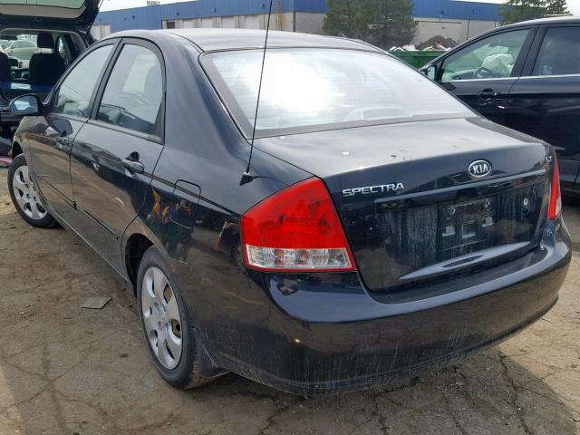 KNAFE221695630762 - 2009 KIA SPECTRA EX BLACK photo 3