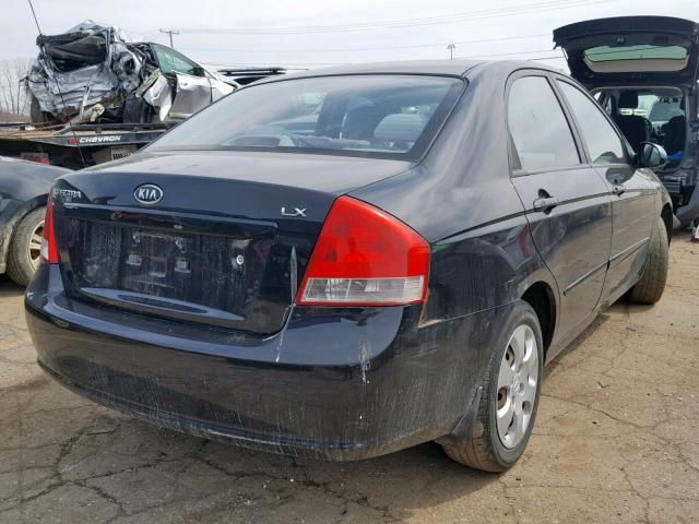 KNAFE221695630762 - 2009 KIA SPECTRA EX BLACK photo 4