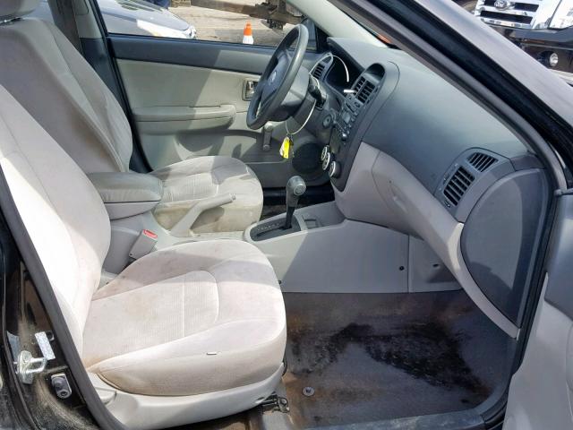 KNAFE221695630762 - 2009 KIA SPECTRA EX BLACK photo 5