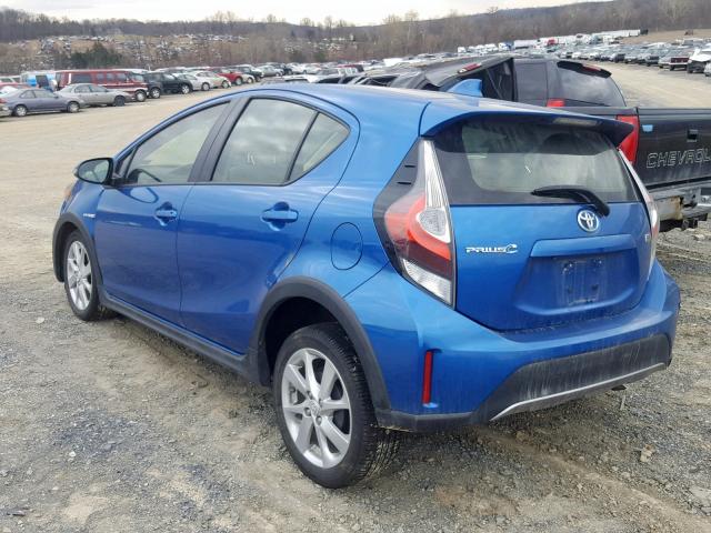 JTDKDTB37J1601293 - 2018 TOYOTA PRIUS C BLUE photo 3