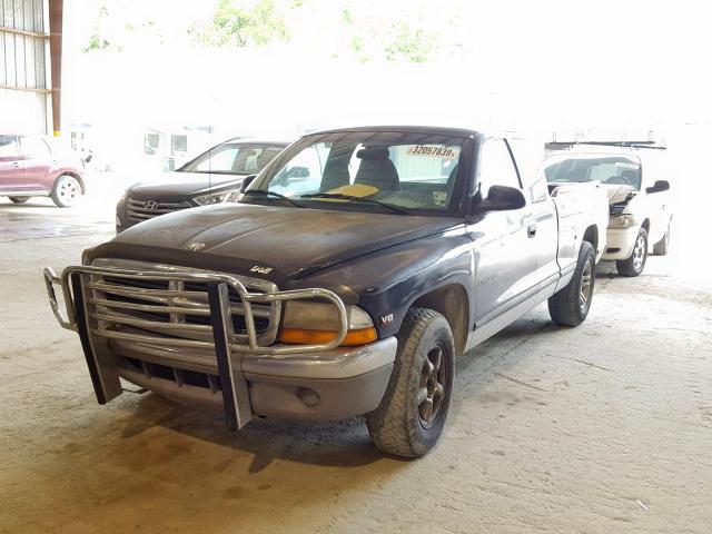 1B7GL22Y3WS617894 - 1998 DODGE DAKOTA BLACK photo 2