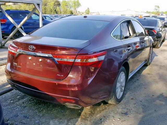 4T1BK1EB1FU183960 - 2015 TOYOTA AVALON XLE RED photo 4