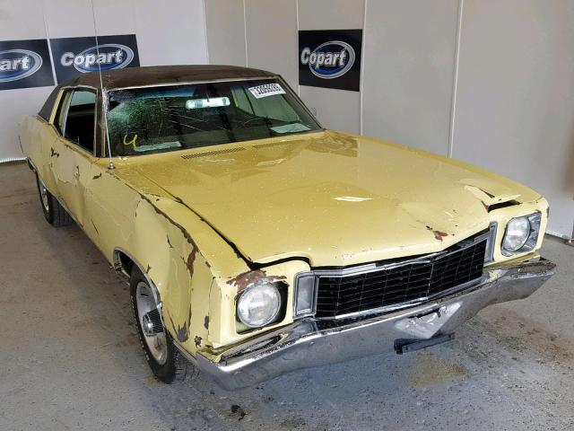 1H57J2B564730 - 1972 CHEVROLET MONTE CARL YELLOW photo 1