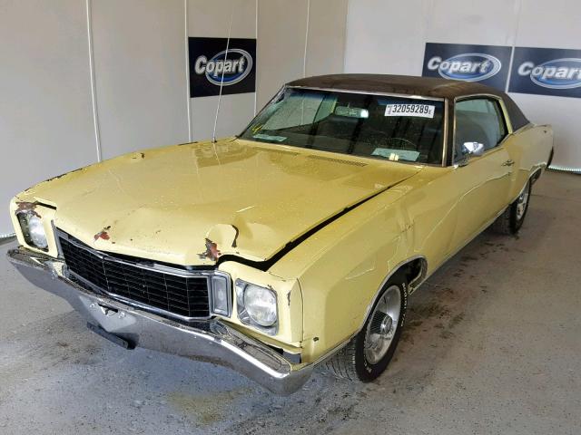 1H57J2B564730 - 1972 CHEVROLET MONTE CARL YELLOW photo 2