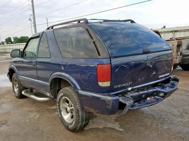 1GNCS18W91K109530 - 2001 CHEVROLET BLAZER BLUE photo 3