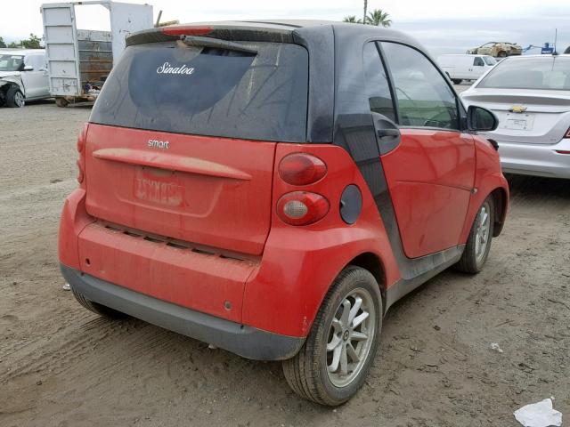 WMEEJ31X09K268579 - 2009 SMART FORTWO PUR RED photo 4