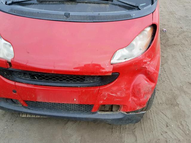 WMEEJ31X09K268579 - 2009 SMART FORTWO PUR RED photo 9