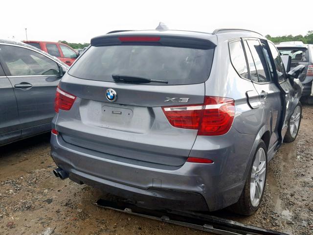 5UXWX7C51E0E76871 - 2014 BMW X3 XDRIVE3 GRAY photo 4