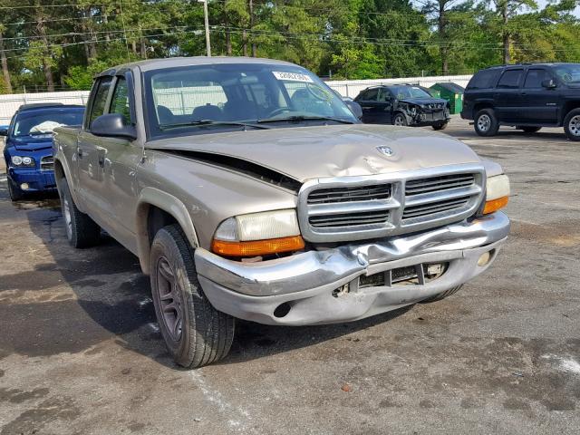 1D7HL48N44S527914 - 2004 DODGE DAKOTA QUA TAN photo 1