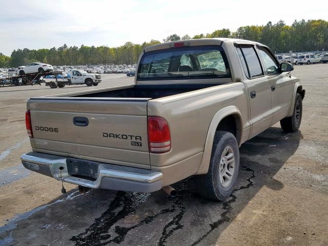 1D7HL48N44S527914 - 2004 DODGE DAKOTA QUA TAN photo 4