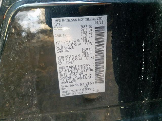 5N1AR2MM2DC633361 - 2013 NISSAN PATHFINDER S  photo 10