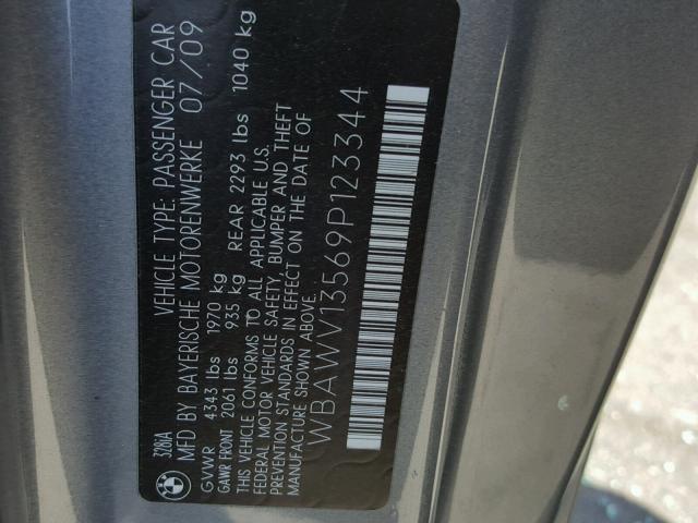 WBAWV13569P123344 - 2009 BMW 328 I SULE GRAY photo 10