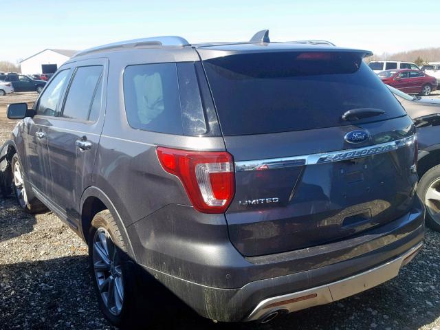 1FM5K8F85GGA32984 - 2016 FORD EXPLORER L GRAY photo 3