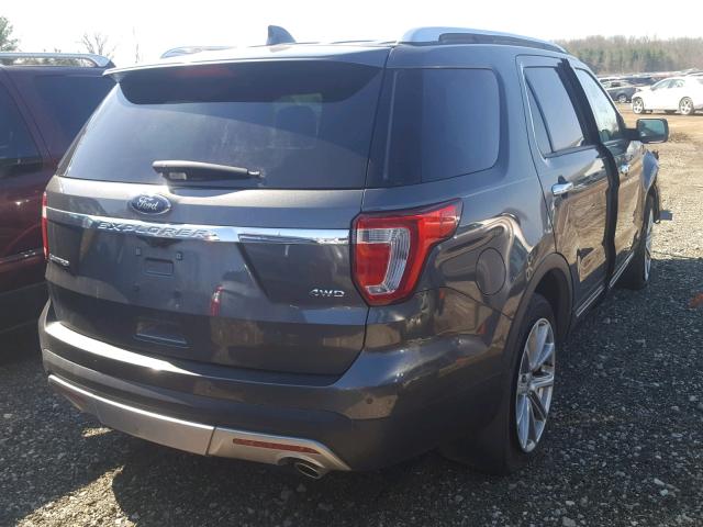 1FM5K8F85GGA32984 - 2016 FORD EXPLORER L GRAY photo 4