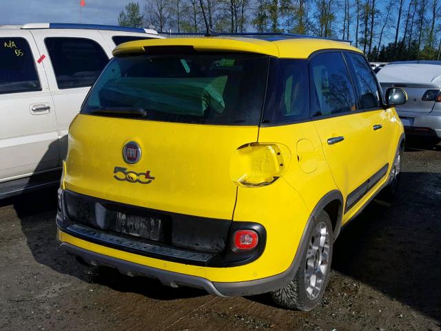 ZFBCFADH1EZ013525 - 2014 FIAT 500L TREKK YELLOW photo 4