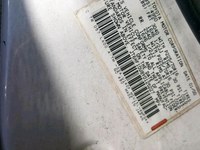 JT6HF10U8Y0125227 - 2000 LEXUS RX 300 WHITE photo 10