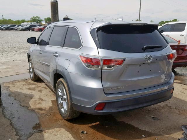 5TDYKRFH4ES014048 - 2014 TOYOTA HIGHLANDER BLUE photo 3