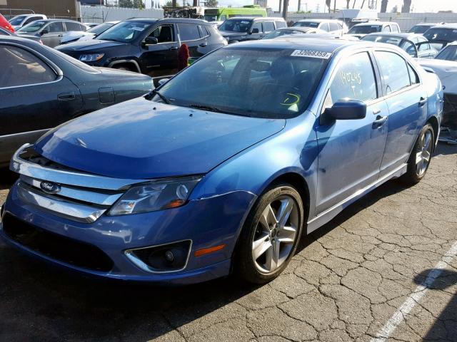 3FAHP0KCXAR119476 - 2010 FORD FUSION SPO BLUE photo 2