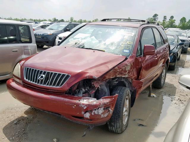 JT6GF10U9Y0074770 - 2000 LEXUS RX 300 BURGUNDY photo 2