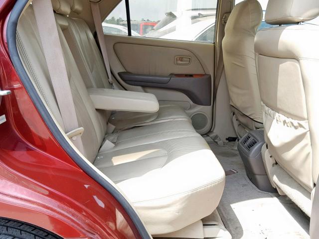 JT6GF10U9Y0074770 - 2000 LEXUS RX 300 BURGUNDY photo 6