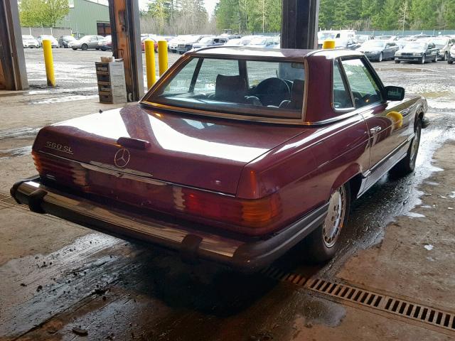 WDBBA45C1FA021490 - 1985 MERCEDES-BENZ 380 SL RED photo 4