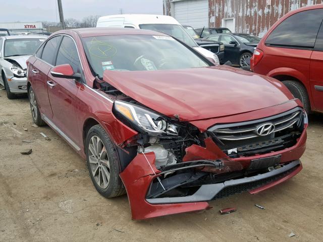 5NPE34AF8FH054505 - 2015 HYUNDAI SONATA SPO MAROON photo 1