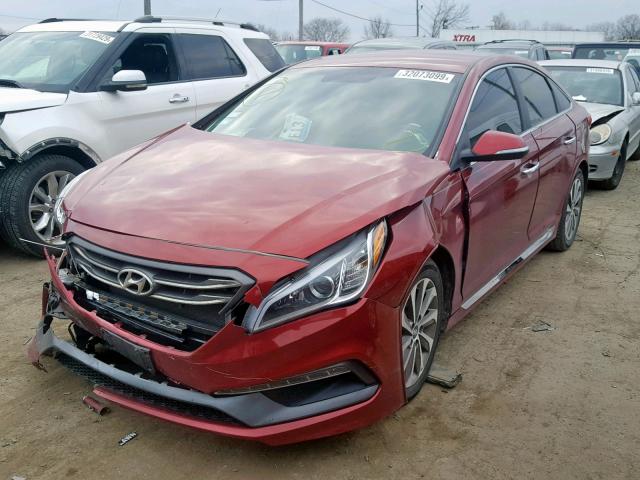 5NPE34AF8FH054505 - 2015 HYUNDAI SONATA SPO MAROON photo 2