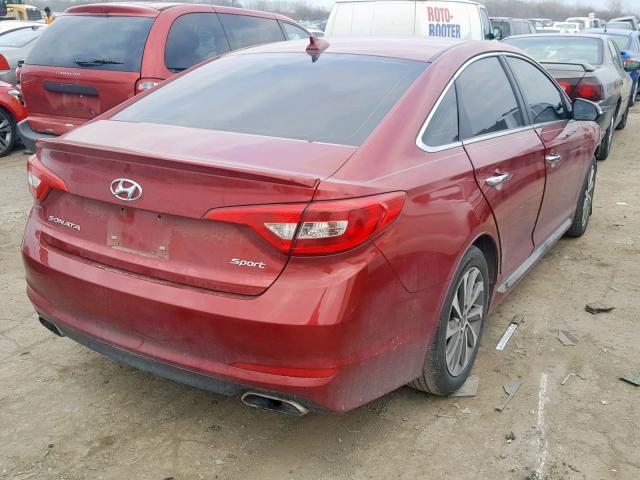 5NPE34AF8FH054505 - 2015 HYUNDAI SONATA SPO MAROON photo 4