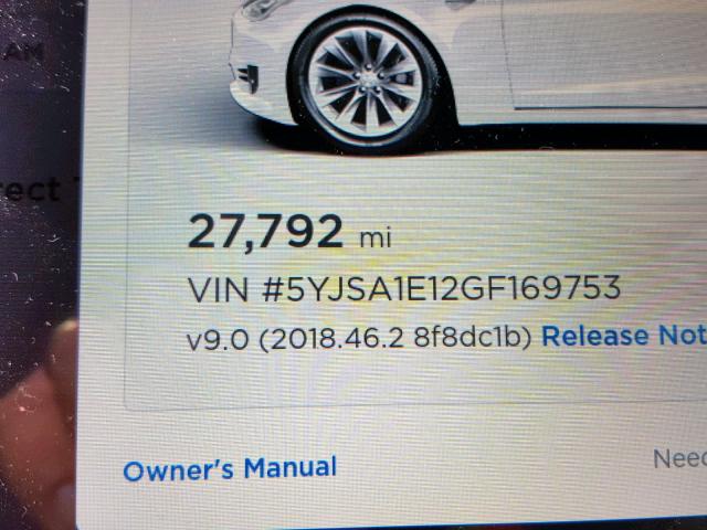 5YJSA1E12GF169753 - 2016 TESLA MODEL S أبيض صورة 8