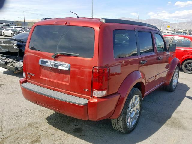 1D8GT58627W651277 - 2007 DODGE NITRO R/T RED photo 4