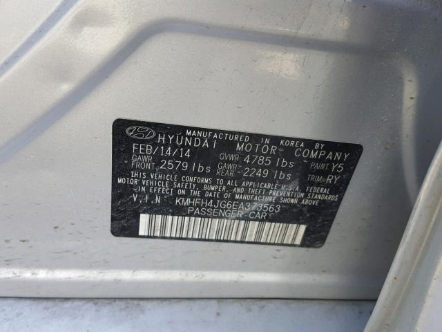 KMHFH4JG6EA373563 - 2014 HYUNDAI AZERA GLS SILVER photo 10