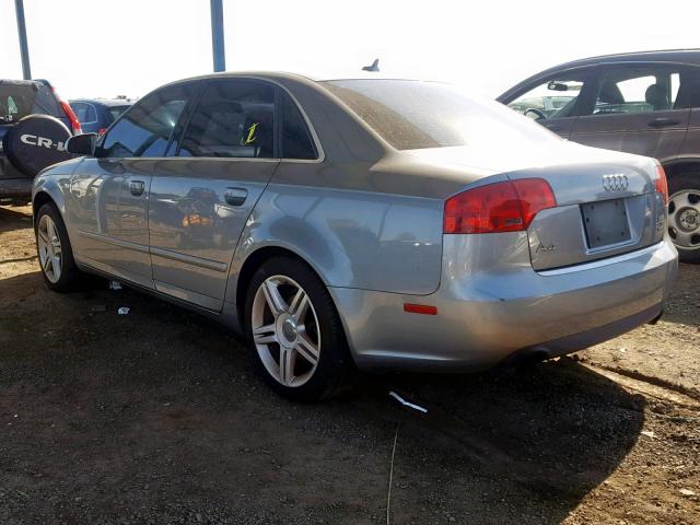 WAUDF78E37A106940 - 2007 AUDI A4 2.0T QU SILVER photo 3