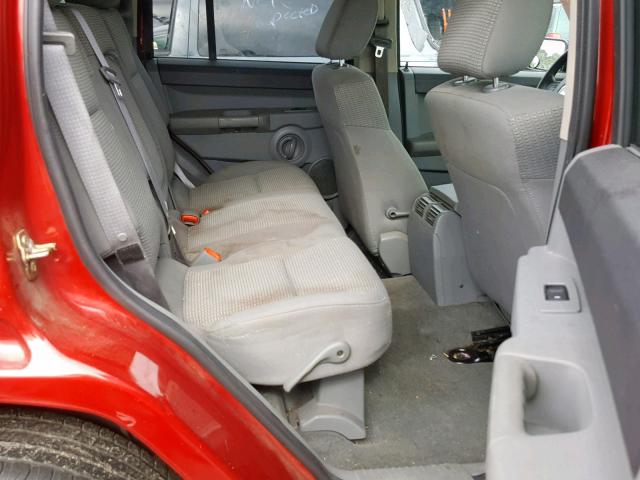 1J8HG48N96C173618 - 2006 JEEP COMMANDER ბურგუნდია ფოტო 6