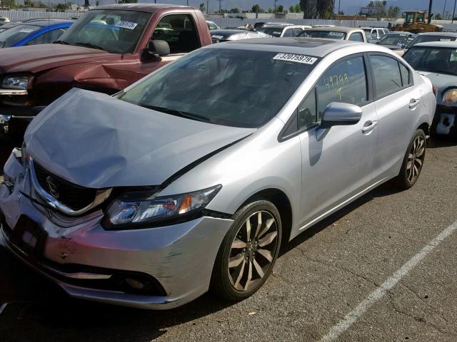 2HGFB2F98FH517607 - 2015 HONDA CIVIC EXL SILVER photo 2