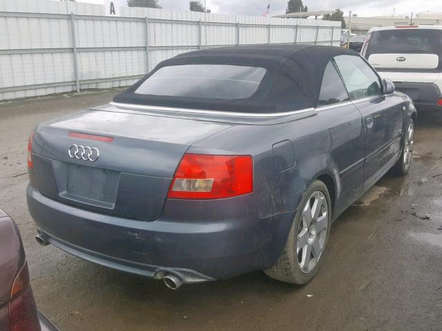 WAUAT48H73K016392 - 2003 AUDI A4 3.0 CAB GRAY photo 4