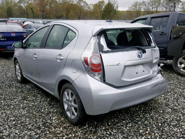 JTDKDTB31E1064765 - 2014 TOYOTA PRIUS C SILVER photo 3