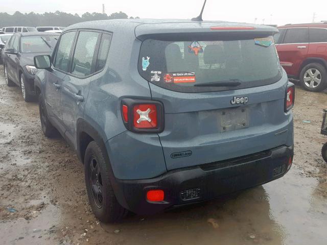 ZACCJAAB8HPG17183 - 2017 JEEP RENEGADE S BLUE photo 3